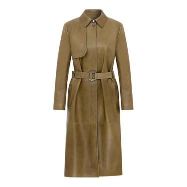  Caylee Kadın Haki Deri Trençkot