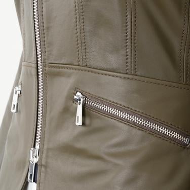  Adelie Haki Kadın Deri Mont