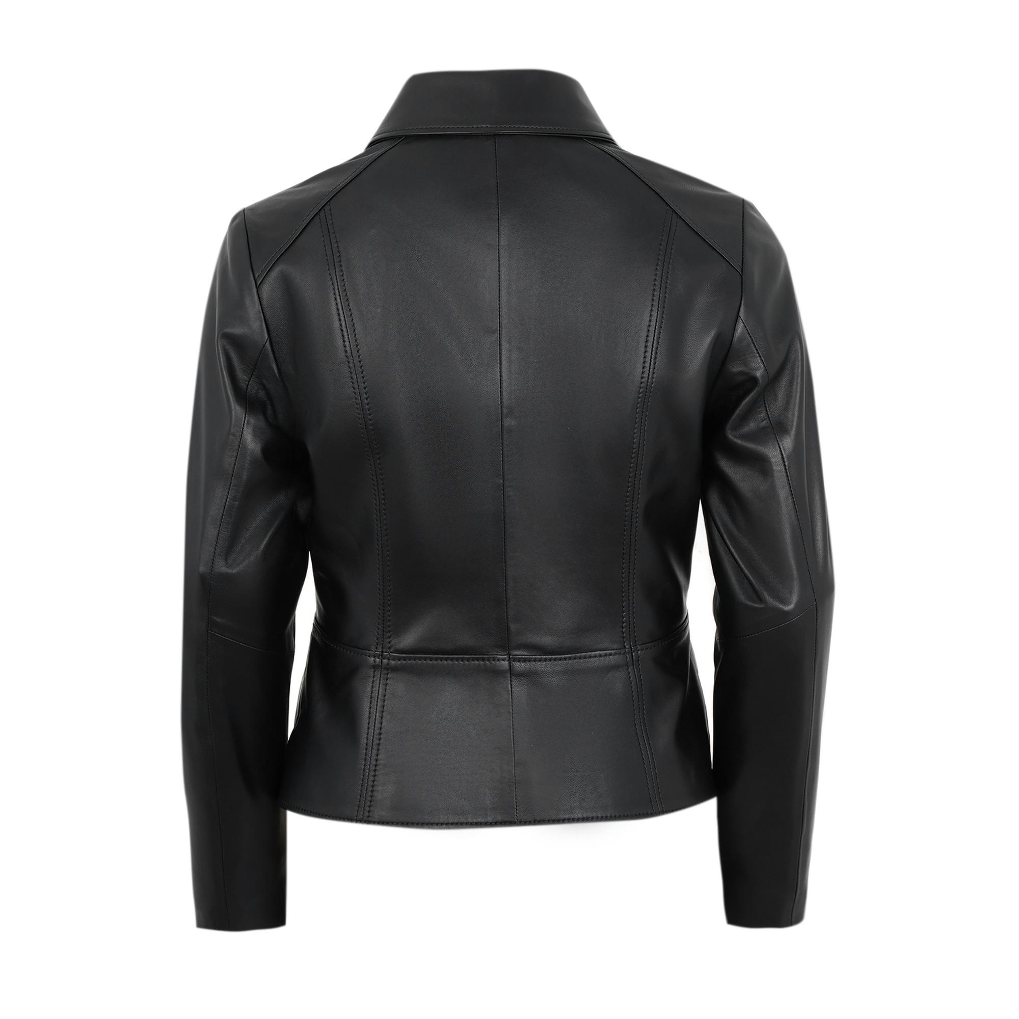 Adelie Siyah Kadın Deri Mont