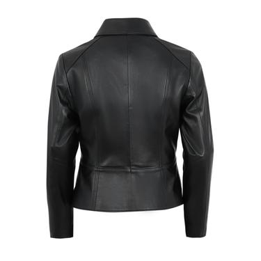  Adelie Siyah Kadın Deri Mont