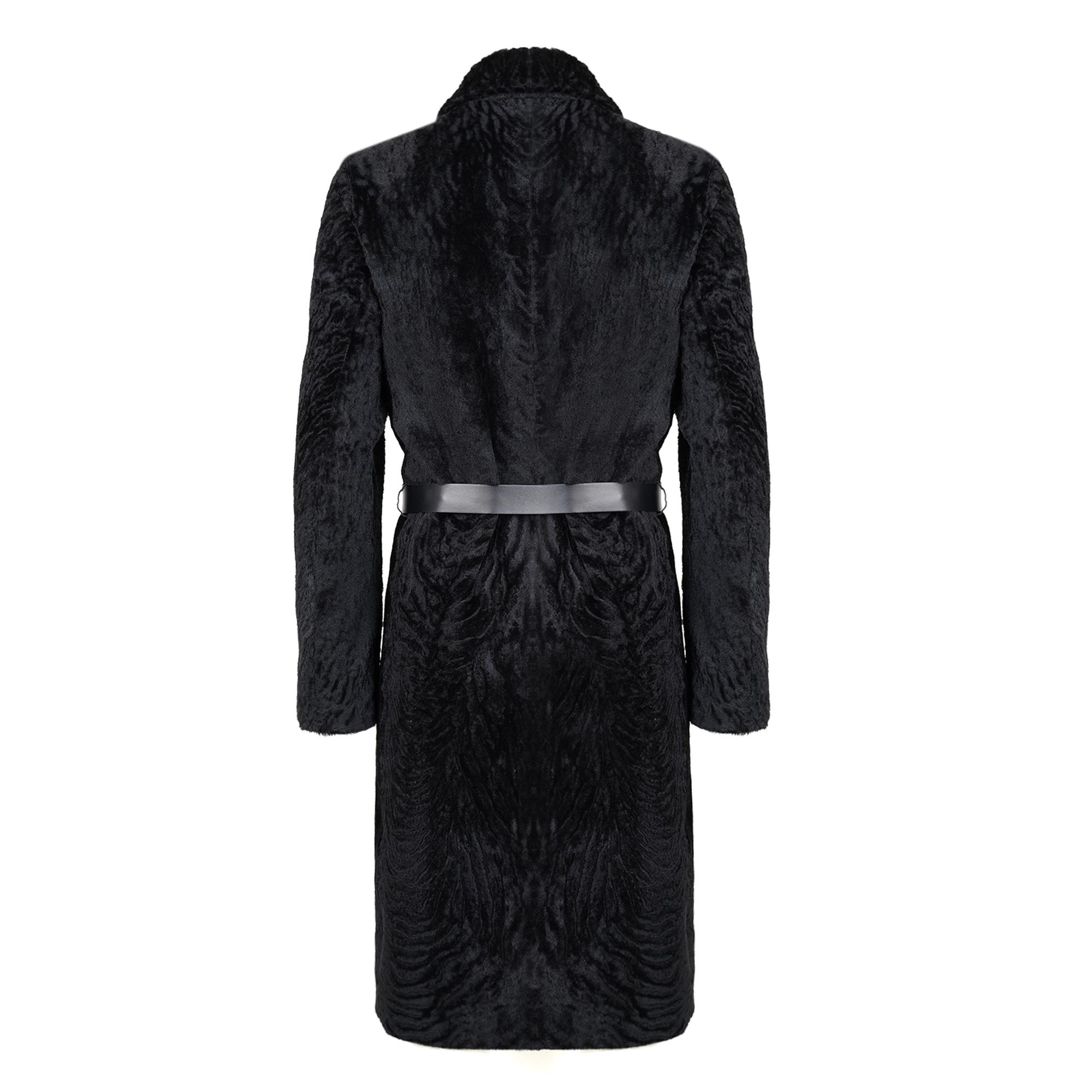 Emilly Siyah Kadın Kürk Kaban