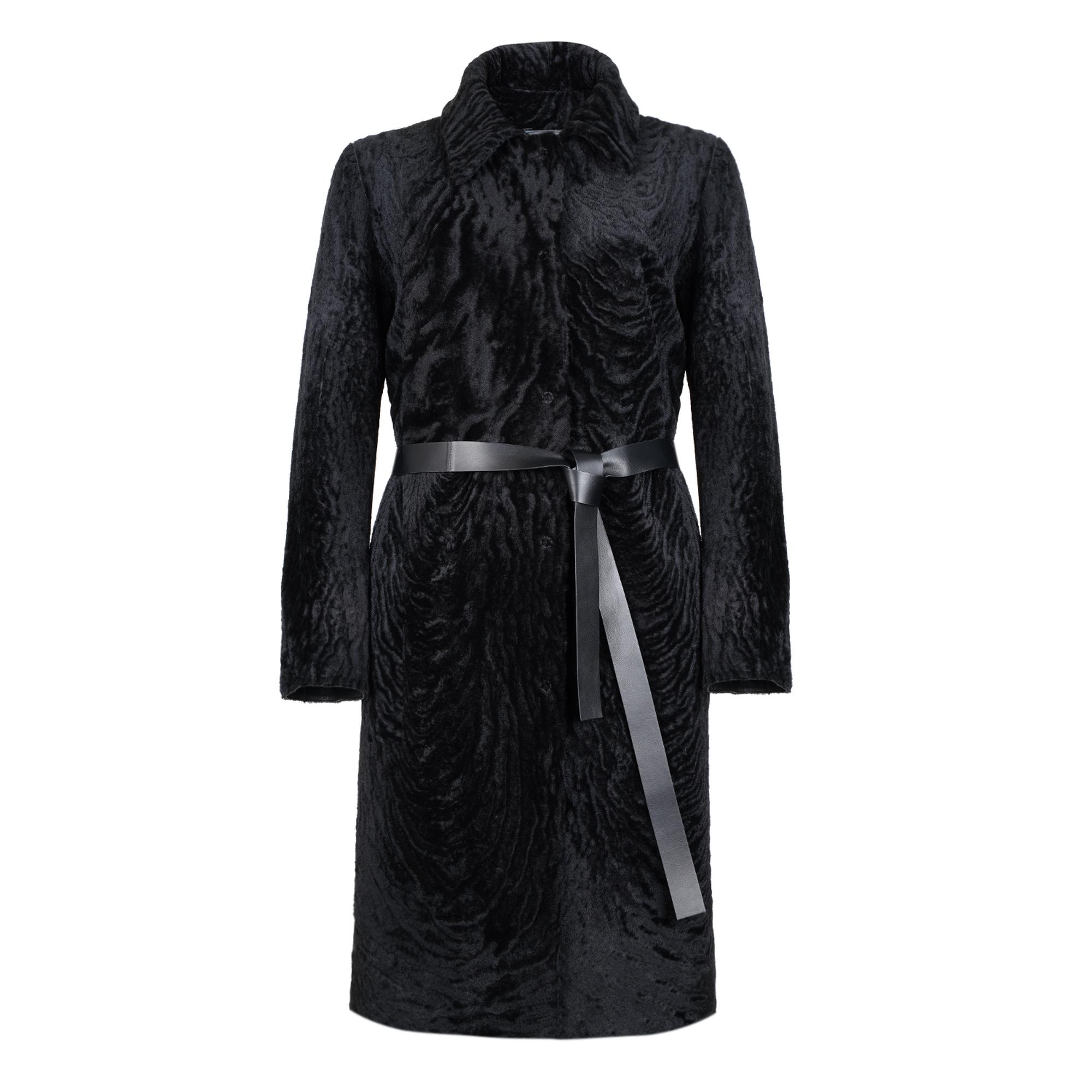 Emilly Siyah Kadın Kürk Kaban