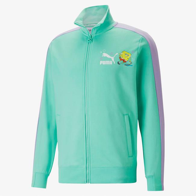  Puma X Spongebob T7 Jacket Tr Mint Erkek Yeşil Eşofman Üstü