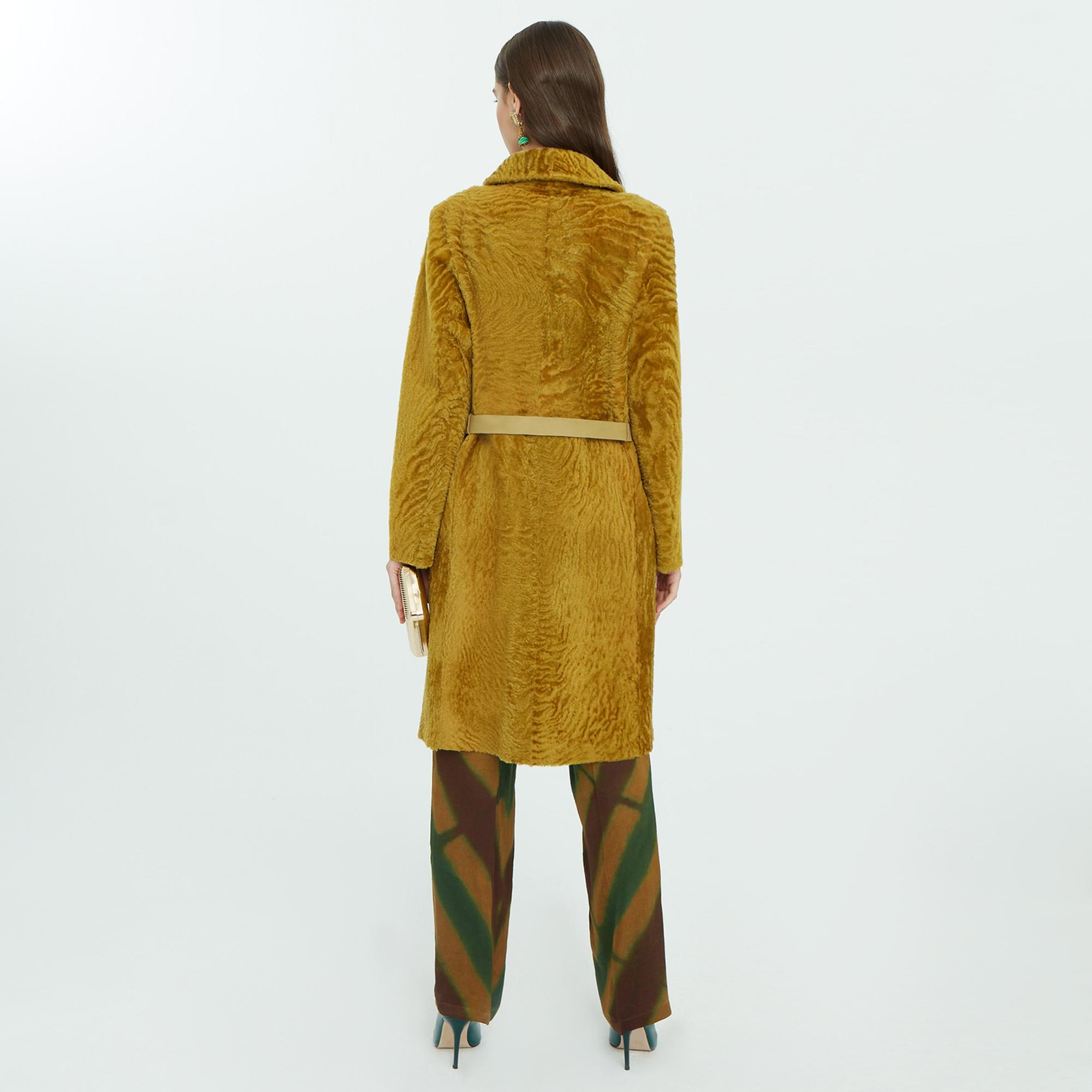 Charla Yeşil Kadın Çift Taraflı Yünlü Kaban