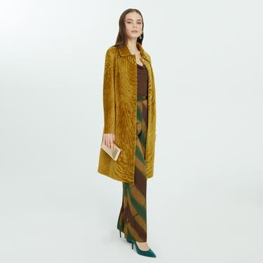  Charla Yeşil Kadın Çift Taraflı Yünlü Kaban