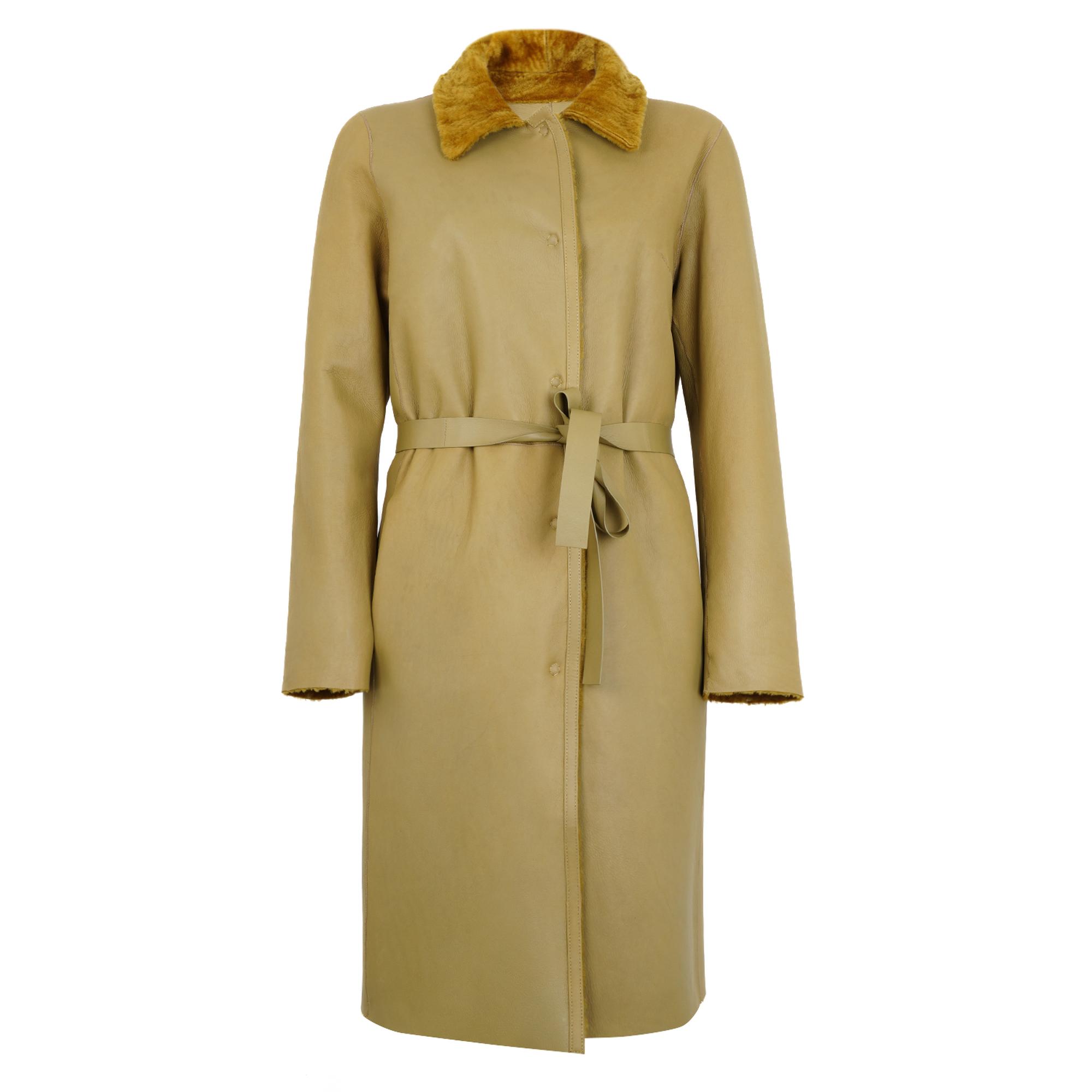 Charla Yeşil Kadın Çift Taraflı Yünlü Kaban