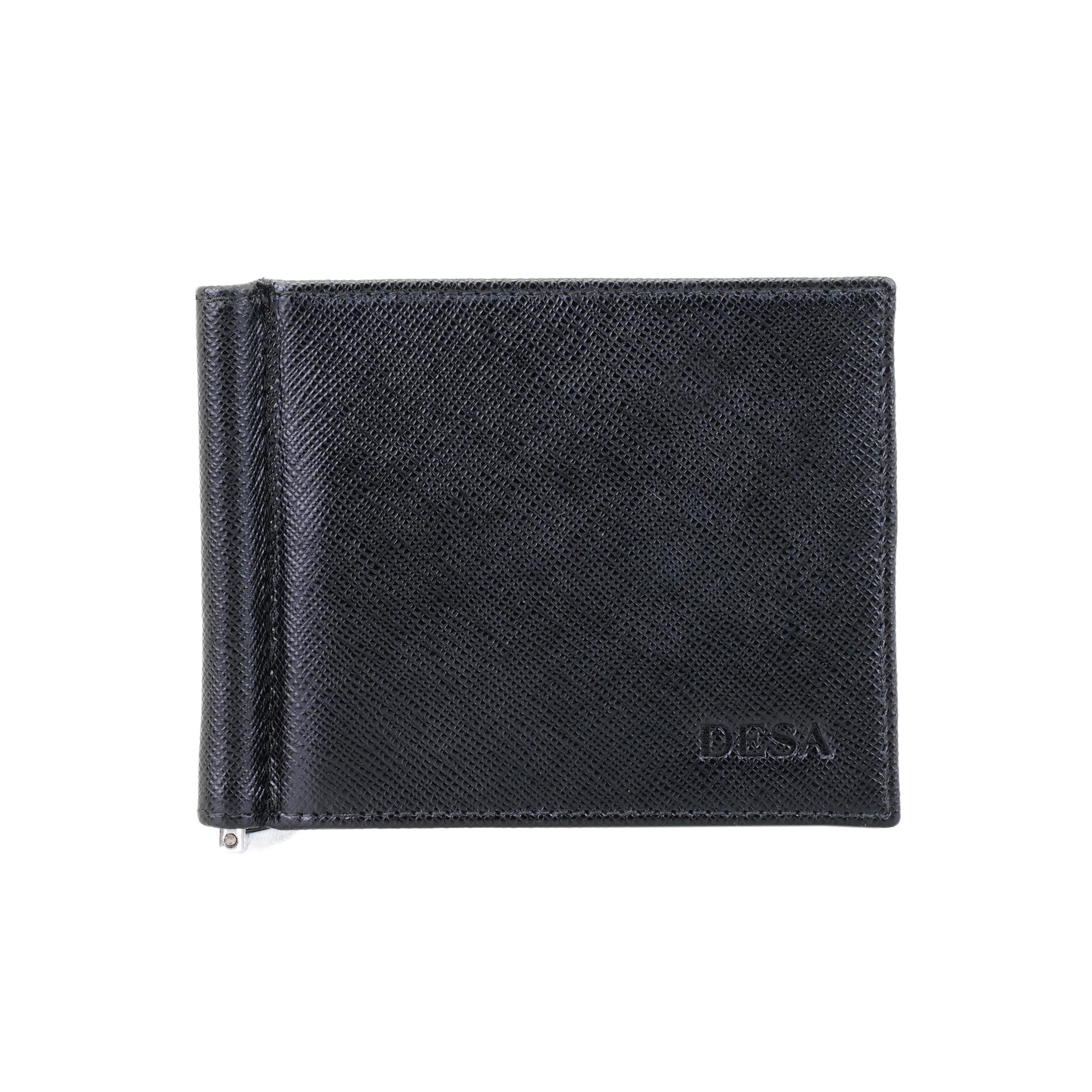 Siyah Erkek Para Klipsli Deri Cüzdan / Kartlık