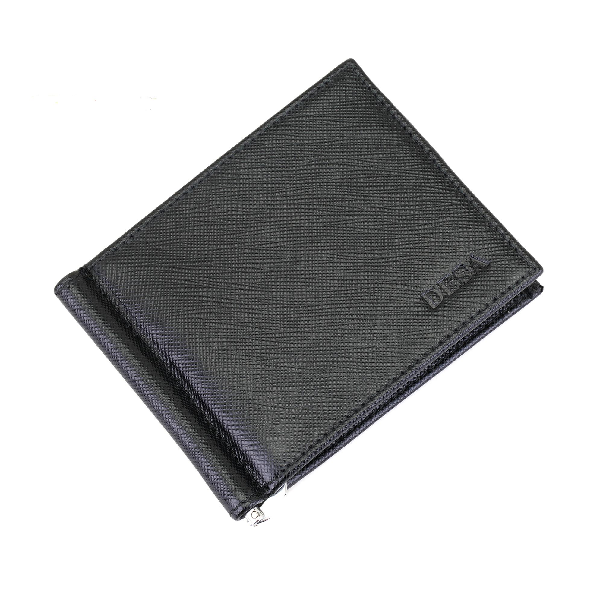 Siyah Erkek Para Klipsli Deri Cüzdan / Kartlık