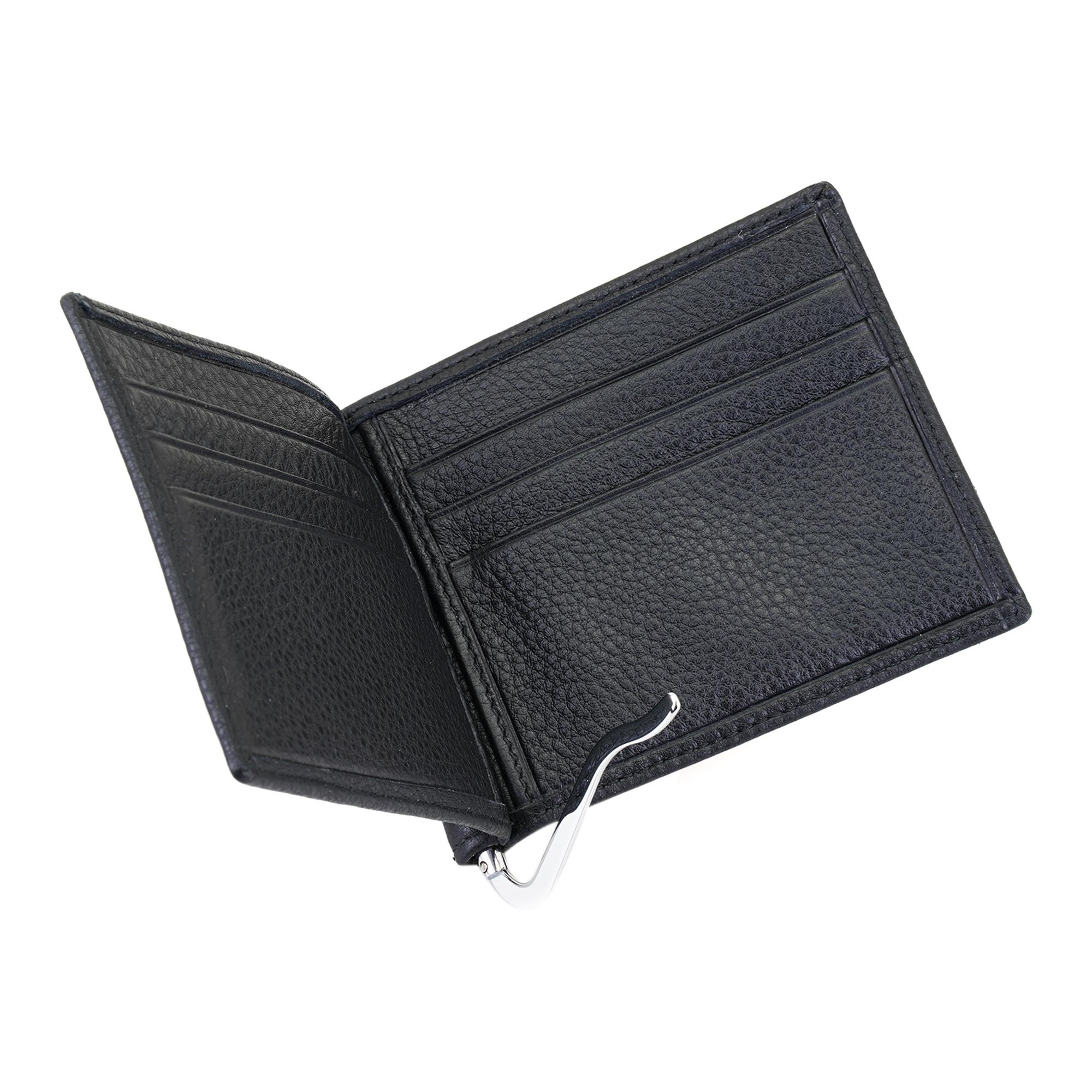 Siyah Erkek Para Klipsli Deri Cüzdan / Kartlık