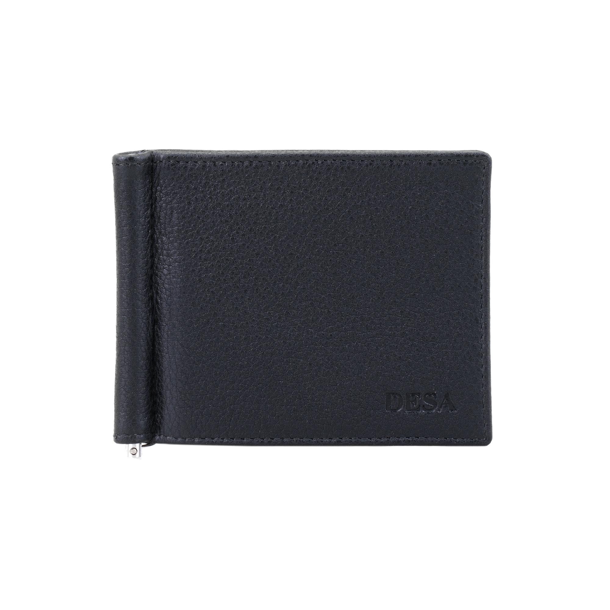 Siyah Erkek Para Klipsli Deri Cüzdan / Kartlık