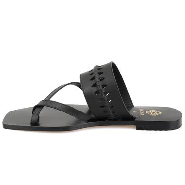  Kadın Siyah Parmak Arası Deri Terlik