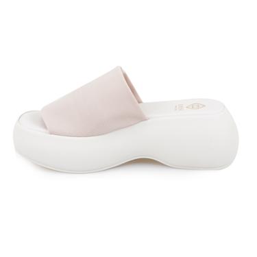  Kadın Beyaz Platform Tabanlı Terlik