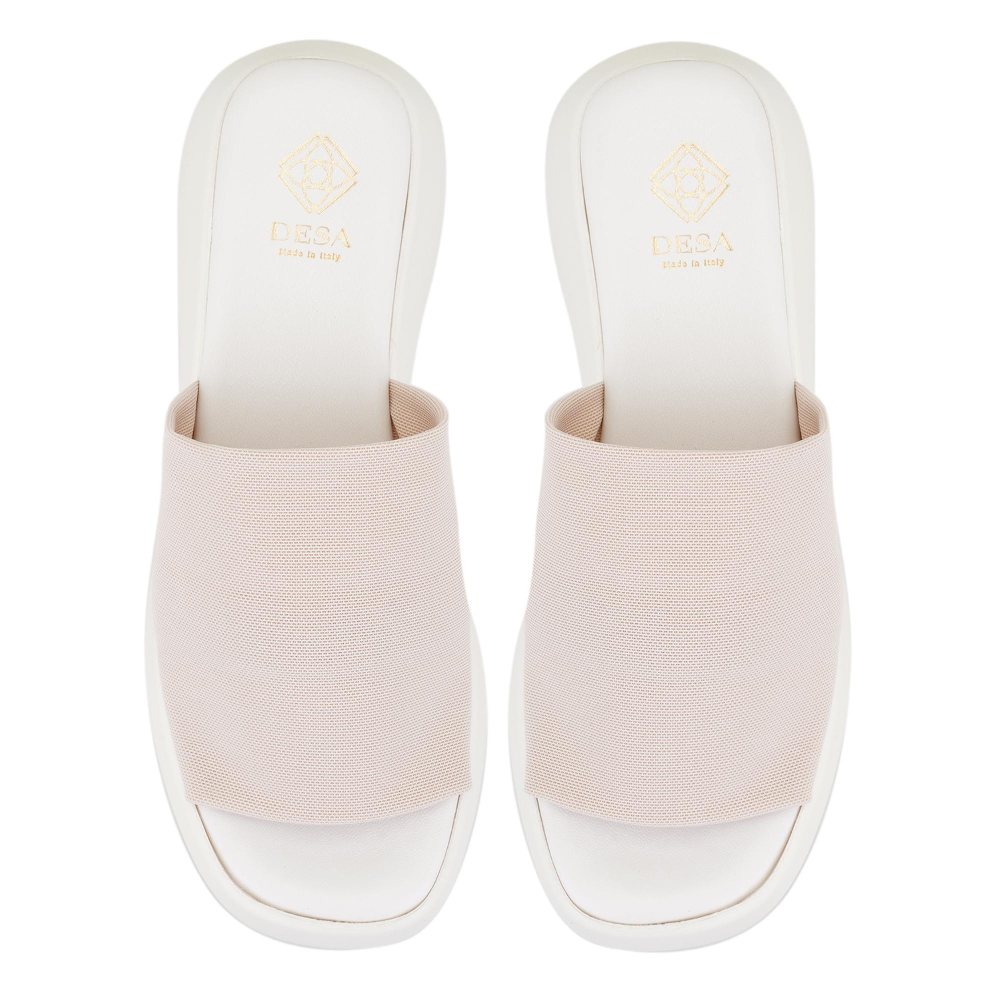 Kadın Beyaz Platform Tabanlı Terlik