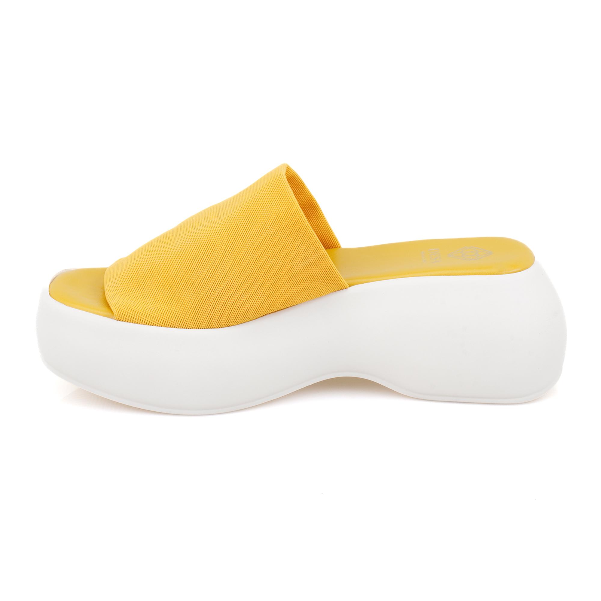 Kadın Sarı Platform Tabanlı Terlik