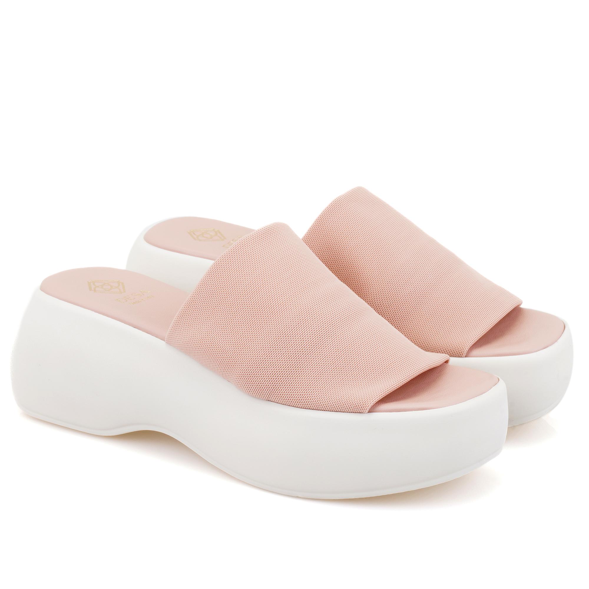 Kadın Pembe Platform Tabanlı Terlik