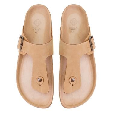  Karen Kahve Erkek Parmak Arası Nubuk Deri Terlik