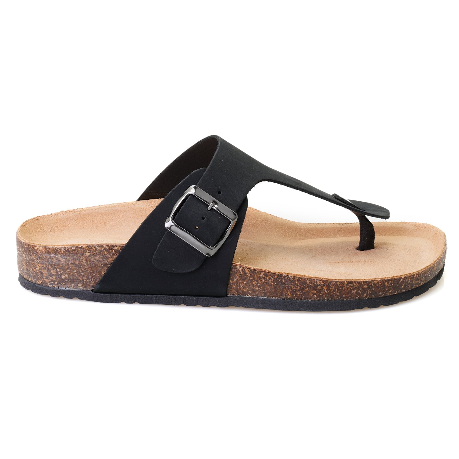 Karen Siyah Erkek Parmak Arası Nubuk Deri Terlik - Görsel 4