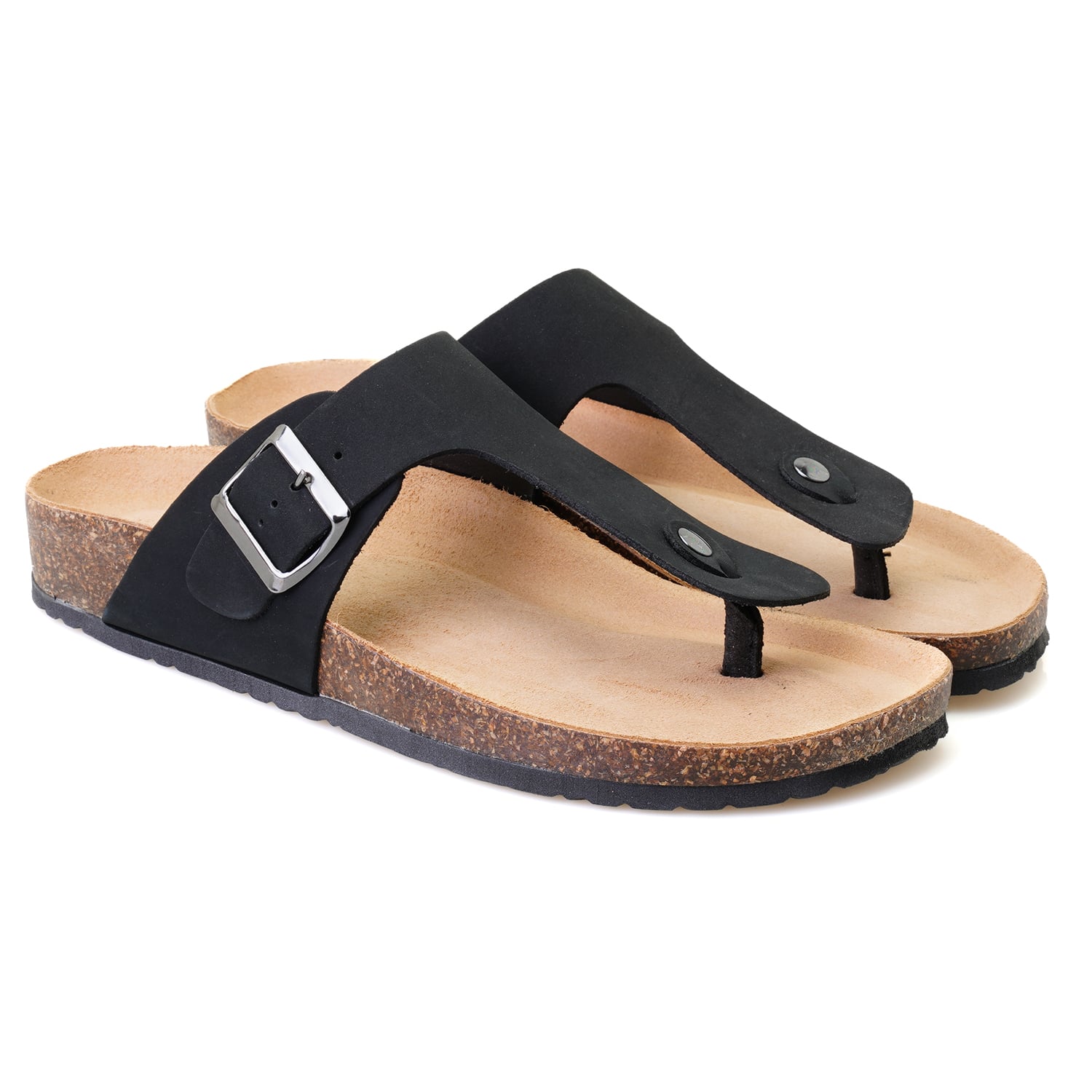 Karen Siyah Erkek Parmak Arası Nubuk Deri Terlik - Görsel 2