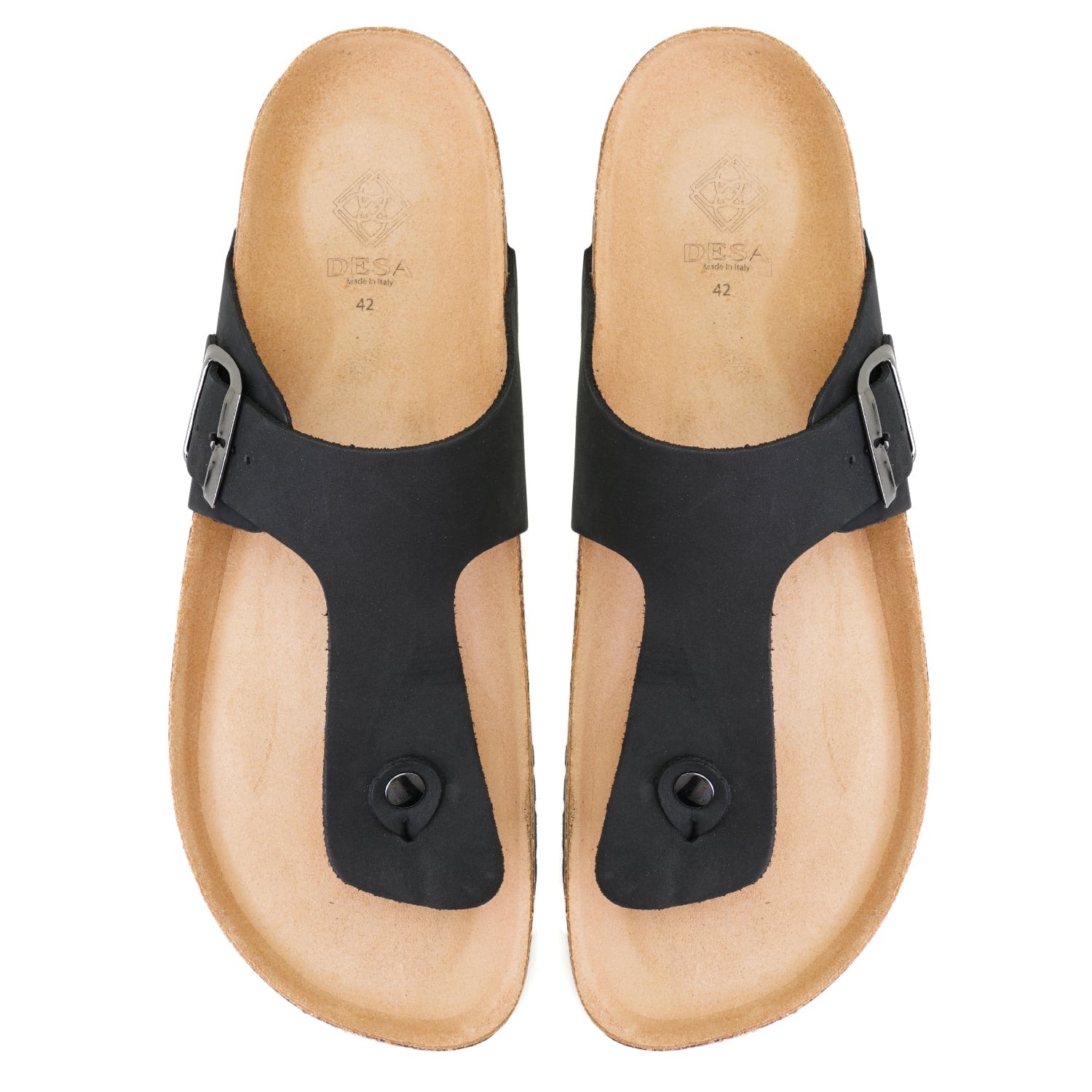 Karen Siyah Erkek Parmak Arası Nubuk Deri Terlik - Görsel 5