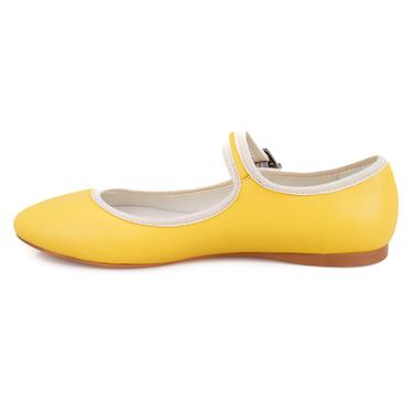  Kadın Sarı Deri Babet