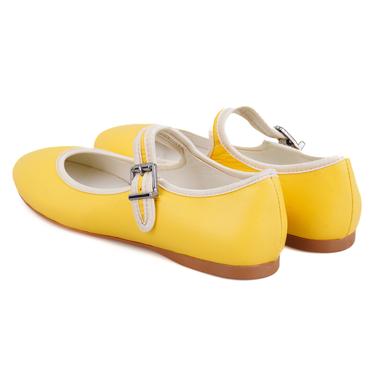  Kadın Sarı Deri Babet