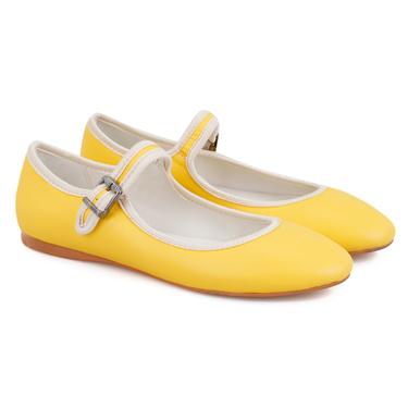  Kadın Sarı Deri Babet