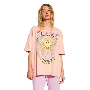  Billabong Smiley True Boy Kadın Pembe Tişört