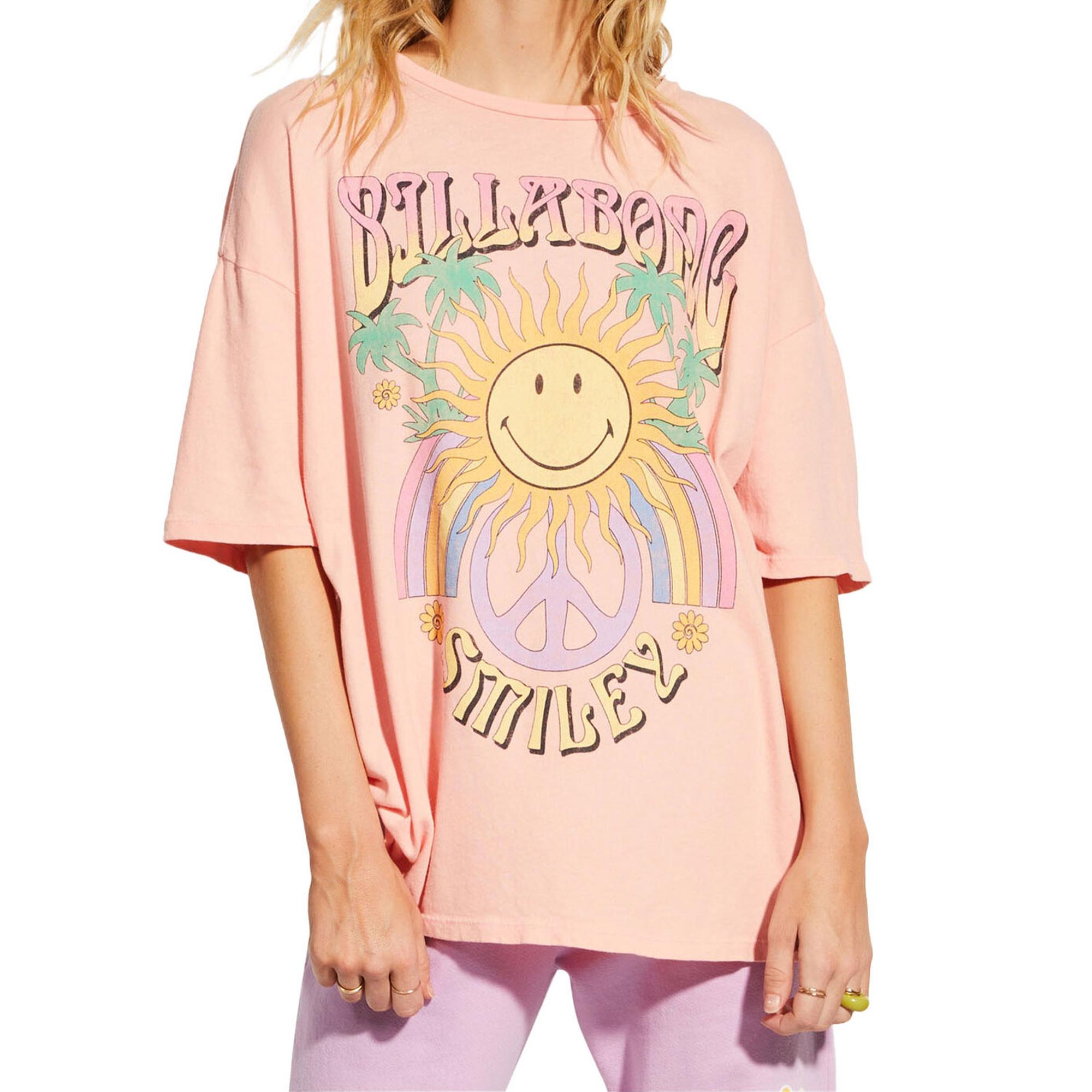Billabong Smiley True Boy Kadın Pembe Tişört