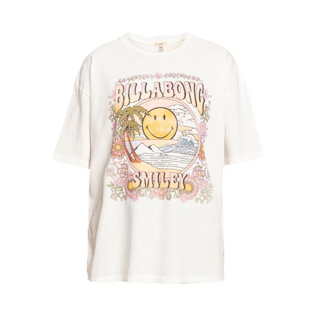  Billabong Smiley True Boy Kadın Beyaz Tişört