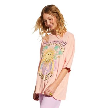  Billabong Smiley True Boy Kadın Pembe Tişört