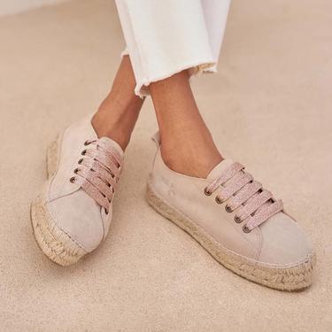  Manebi Bağcıklı Kadın Bej Espadril