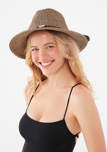  Mavi Püskül Detaylı Hasır Şapka 198401-33267