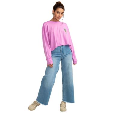  Billabong Beach Boyfriend Crop Kadın Pembe Tişört
