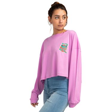  Billabong Beach Boyfriend Crop Kadın Pembe Tişört