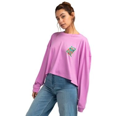  Billabong Beach Boyfriend Crop Kadın Pembe Tişört
