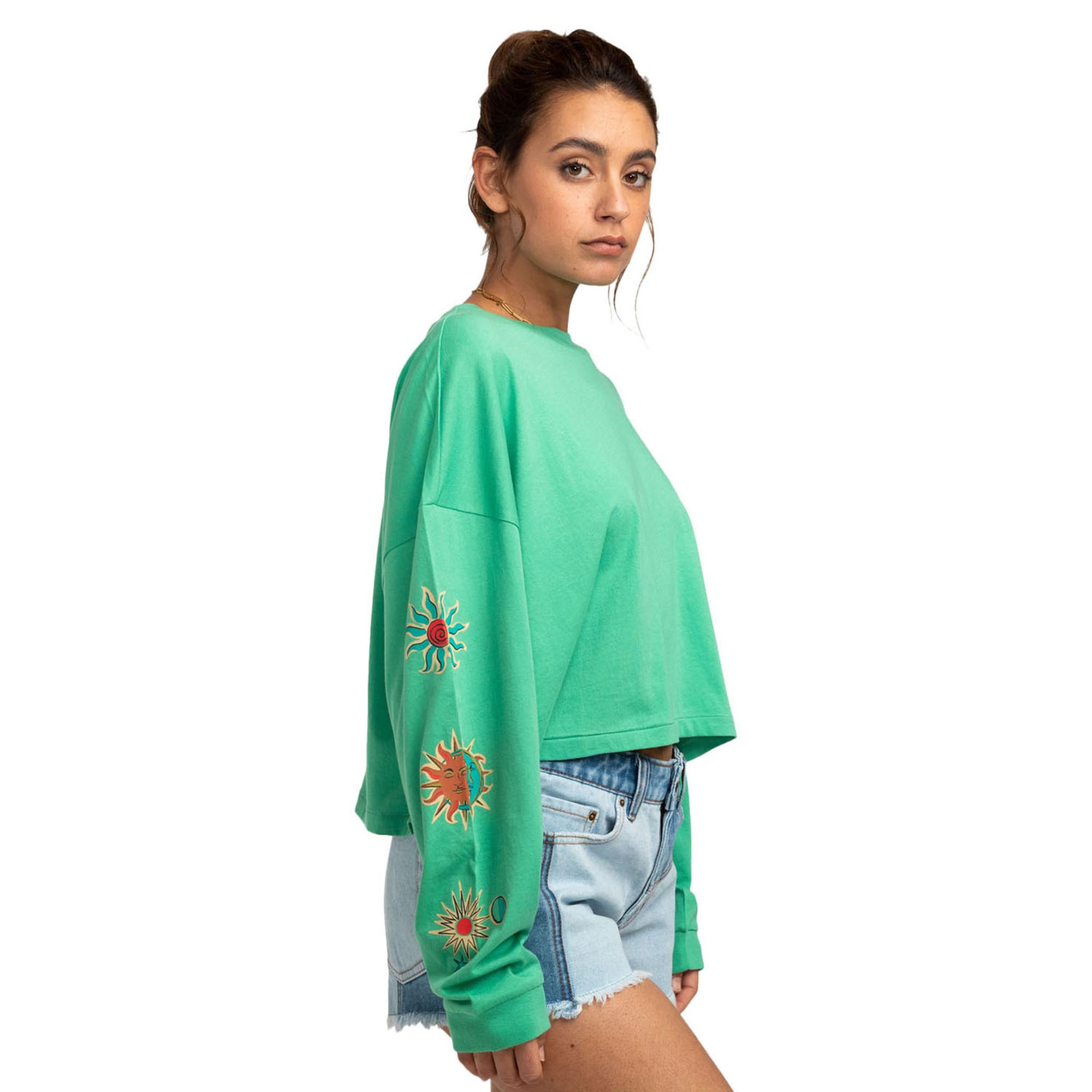 Billabong Beach Boyfriend Crop Kadın Yeşil Tişört