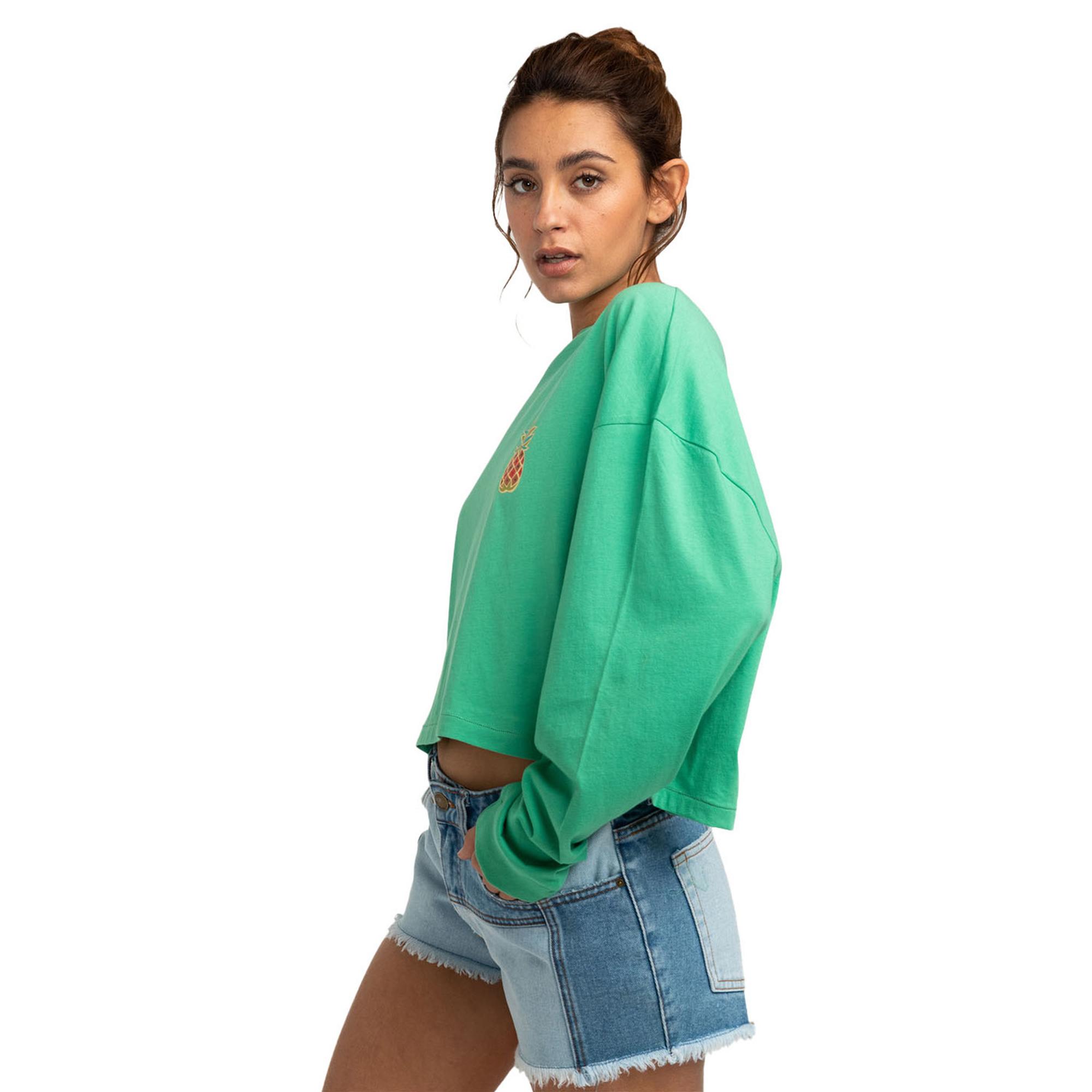 Billabong Beach Boyfriend Crop Kadın Yeşil Tişört