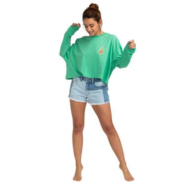  Billabong Beach Boyfriend Crop Kadın Yeşil Tişört