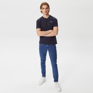  Calvin Klein Micro Logo Interlock Erkek Mavi T-Shirt