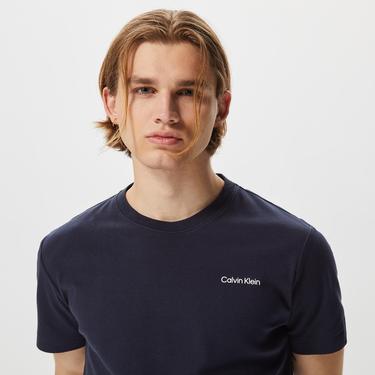  Calvin Klein Micro Logo Interlock Erkek Mavi T-Shirt