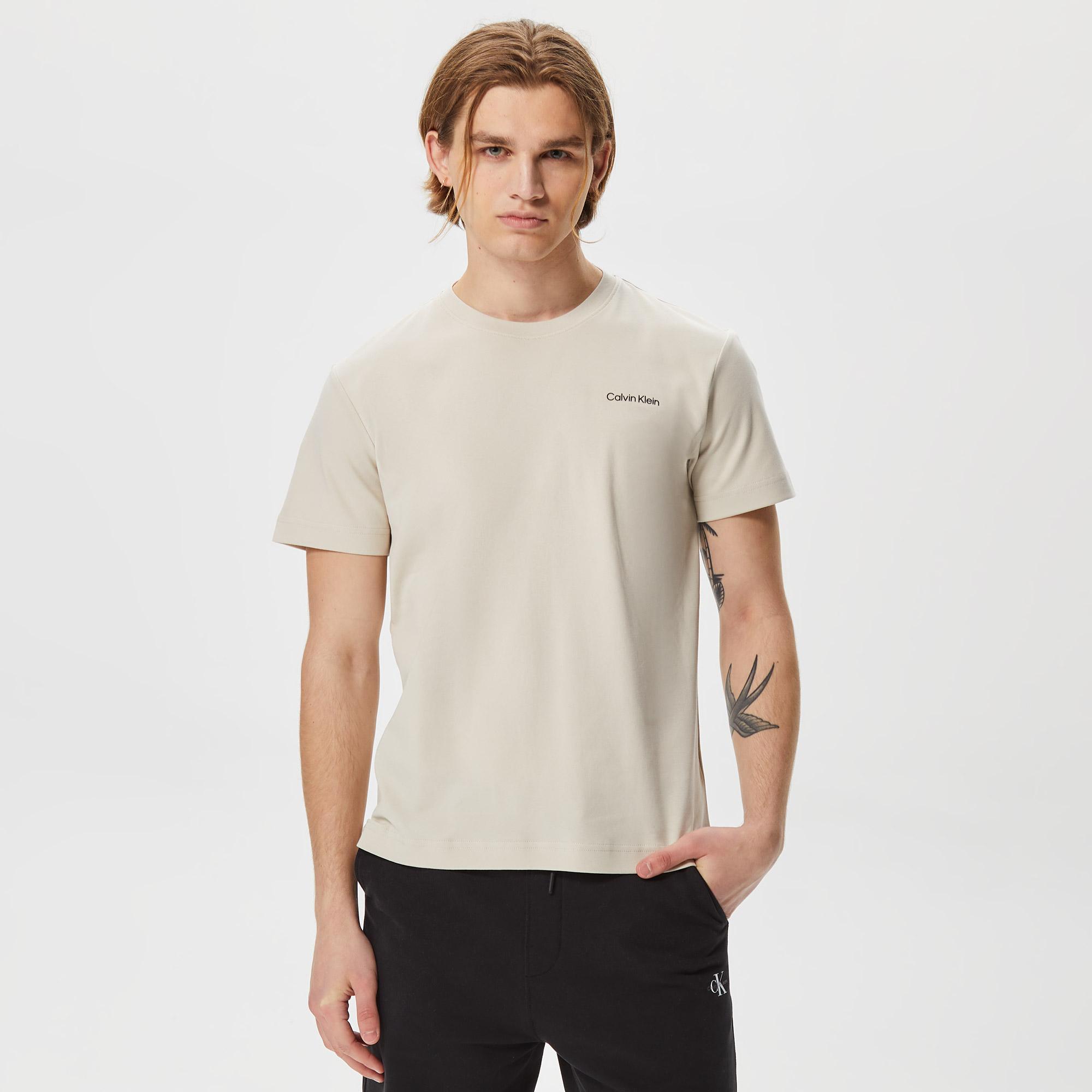 Calvin Klein Micro Logo Interlock Bej Erkek T-Shirt