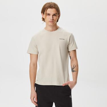  Calvin Klein Micro Logo Interlock Bej Erkek T-Shirt
