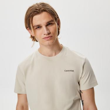  Calvin Klein Micro Logo Interlock Bej Erkek T-Shirt