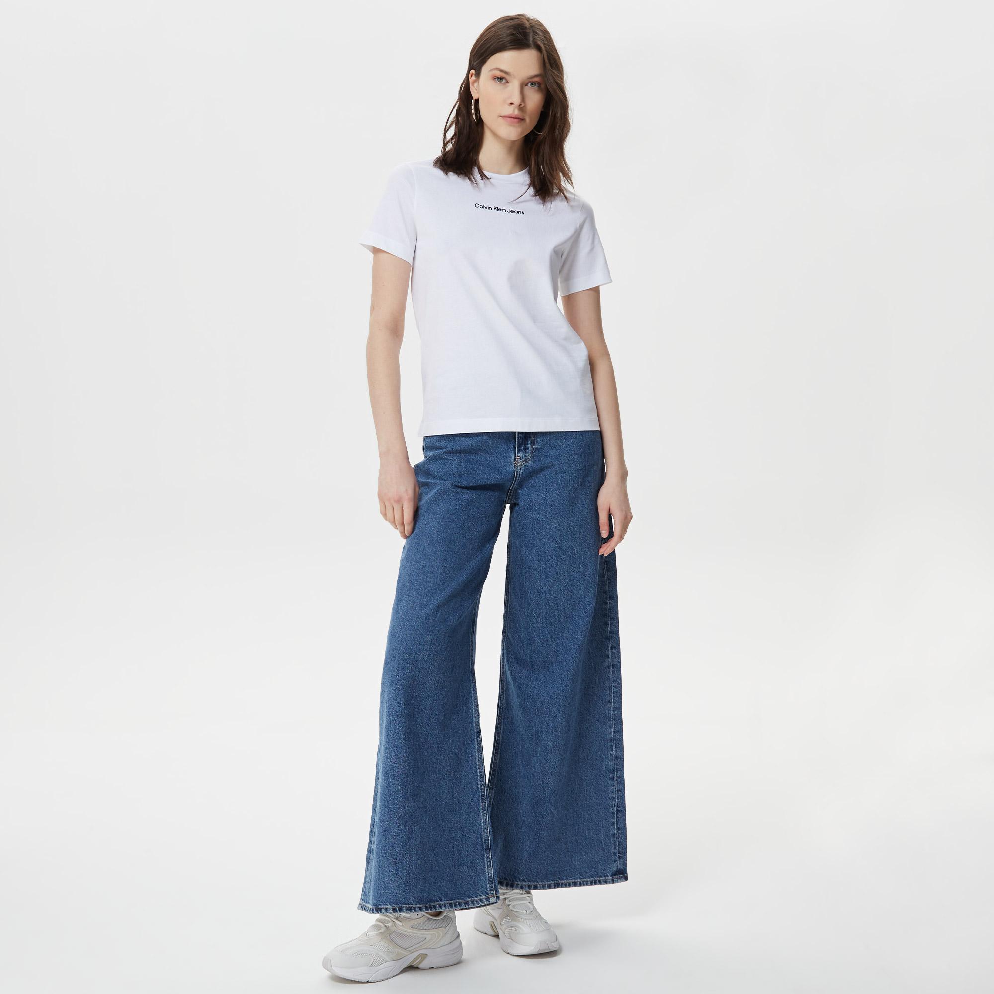 Calvin Klein Institutional Straight Beyaz Kadın T-Shirt