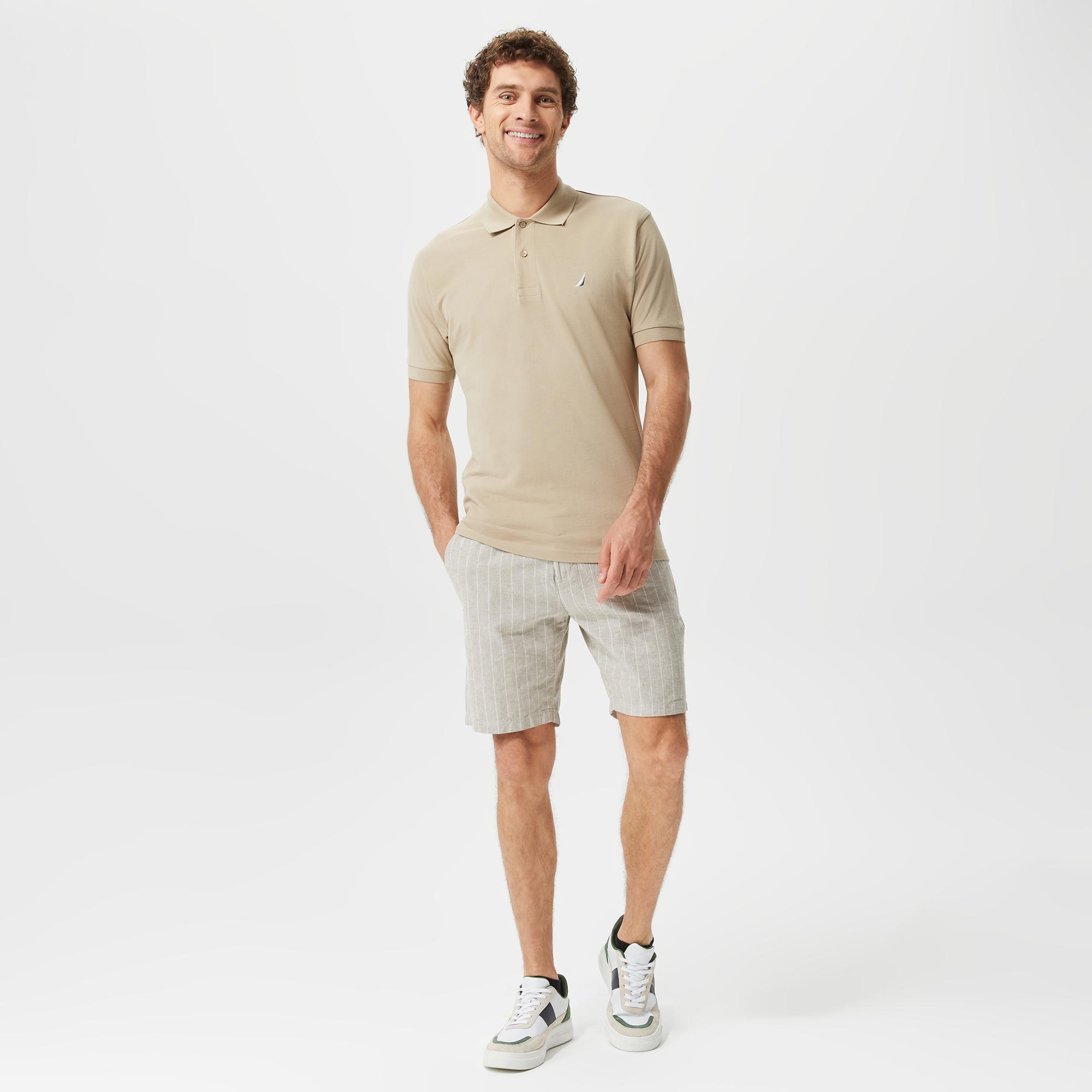 Nautica Erkek Krem Çizgili Bermuda