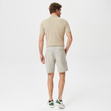  Nautica Erkek Krem Çizgili Bermuda