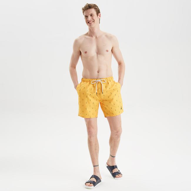  Nautica Erkek Sarı Desenli Mayo Şort