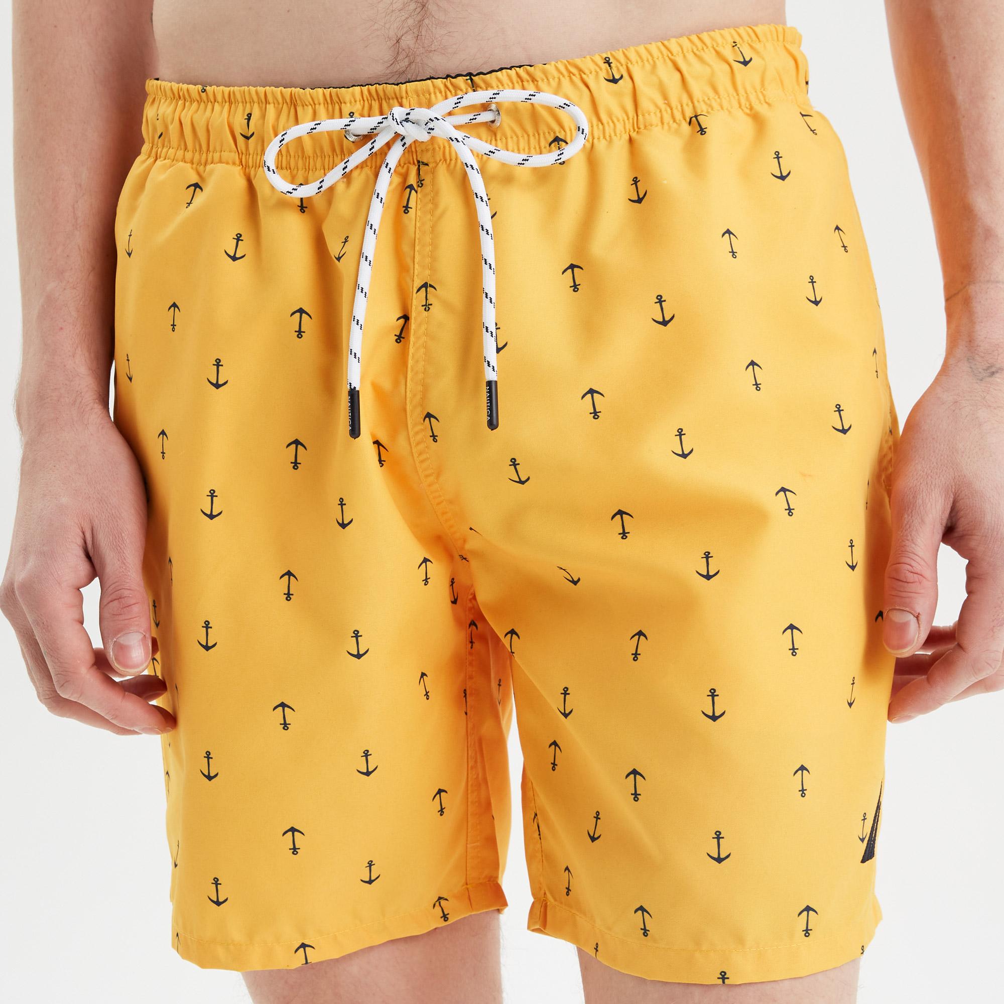 Nautica Erkek Sarı Desenli Deniz Şortu