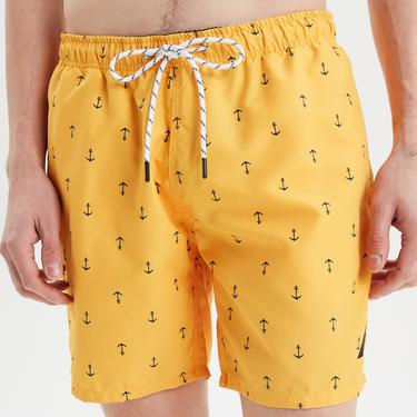  Nautica Erkek Sarı Desenli Mayo Şort