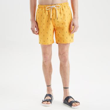  Nautica Erkek Sarı Desenli Mayo Şort